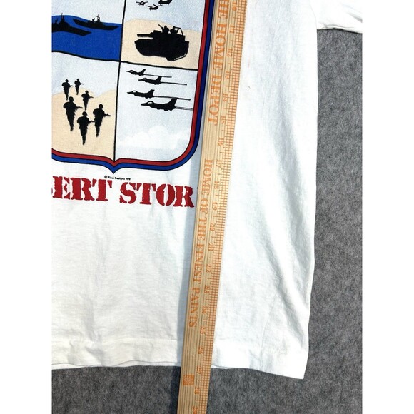 Vintage Operation Desert Storm Shield Shirt 1991 Double Sided Made In USA Size M - Picture 10 of 12